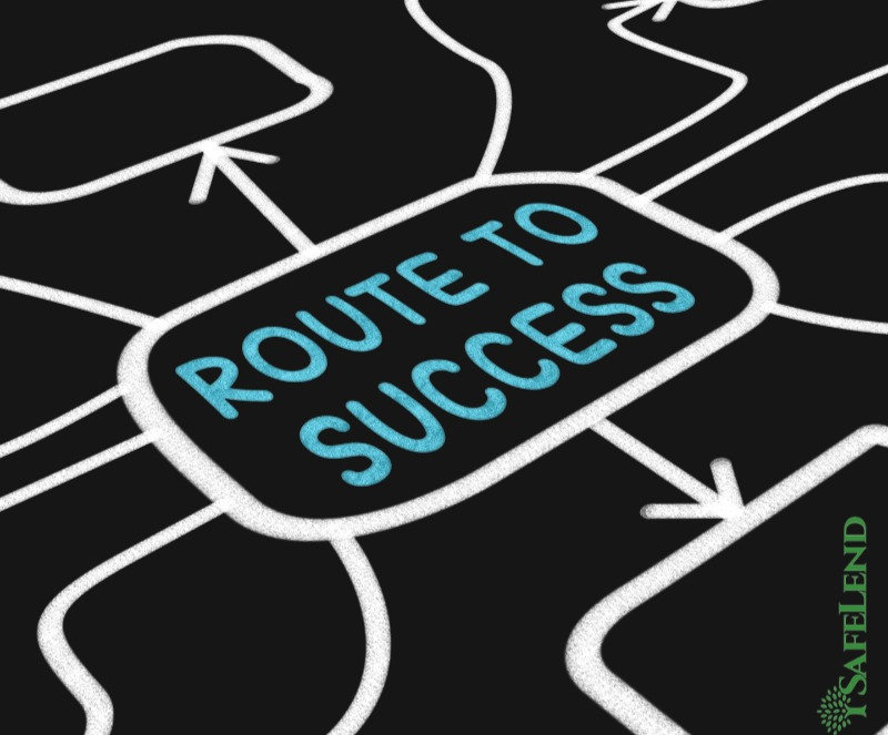 Route to success road sign